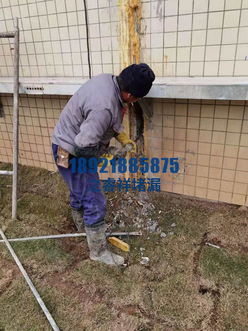 污水池断裂缝堵漏